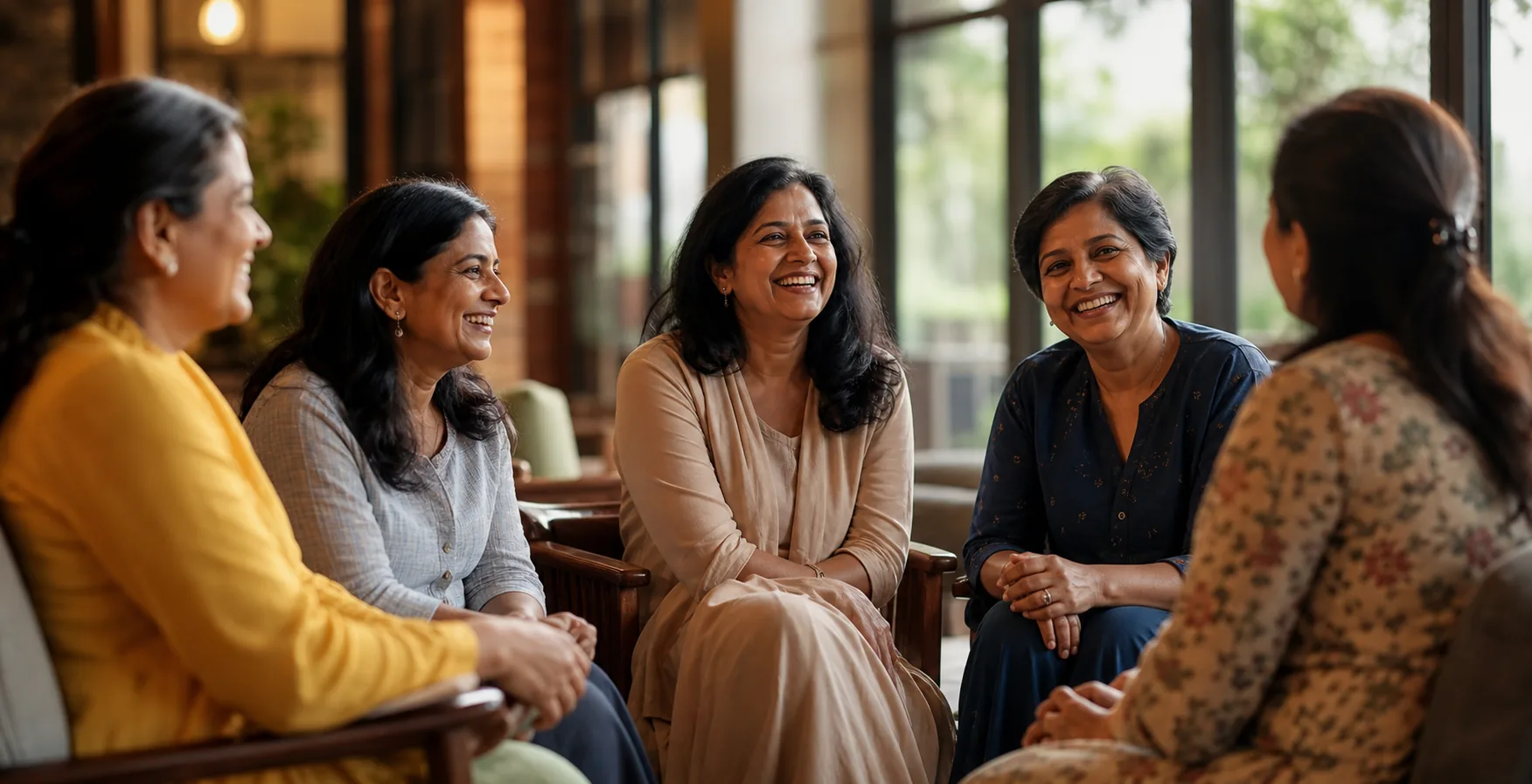 Indian women sharing a warm community moment